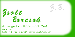 zsolt borcsok business card